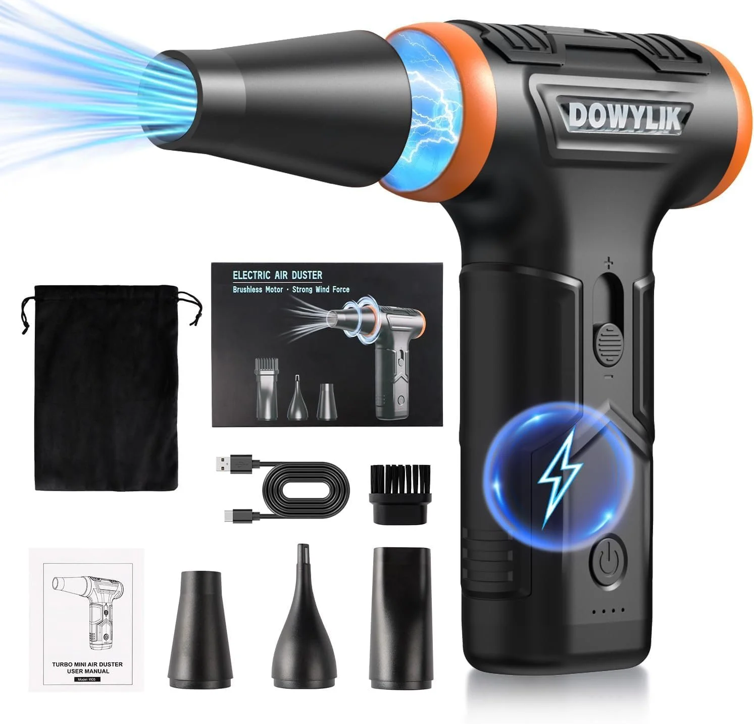 Електрична повітродувка Pejevir 220,000 RPM Акумуляторна з LED-підсвіткою та щіткою для чищення, фото №1 Електрична повітродувка Pejevir 220,000 RPM Акумуляторна з LED-підсвіткою та щіткою для чищення, фото №1