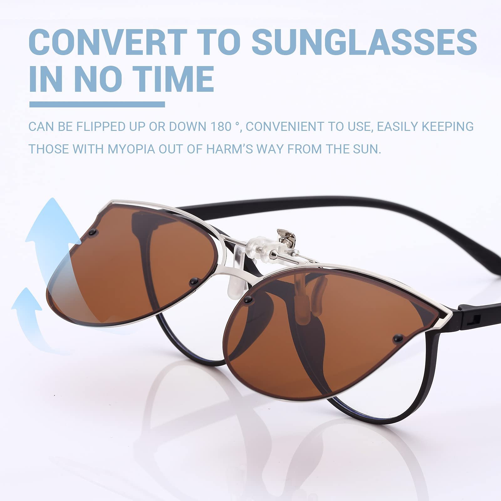 Поляризовані сонцезахисні окуляри з кліпсою з функцією відкидання, підходять для водіння, фото №5