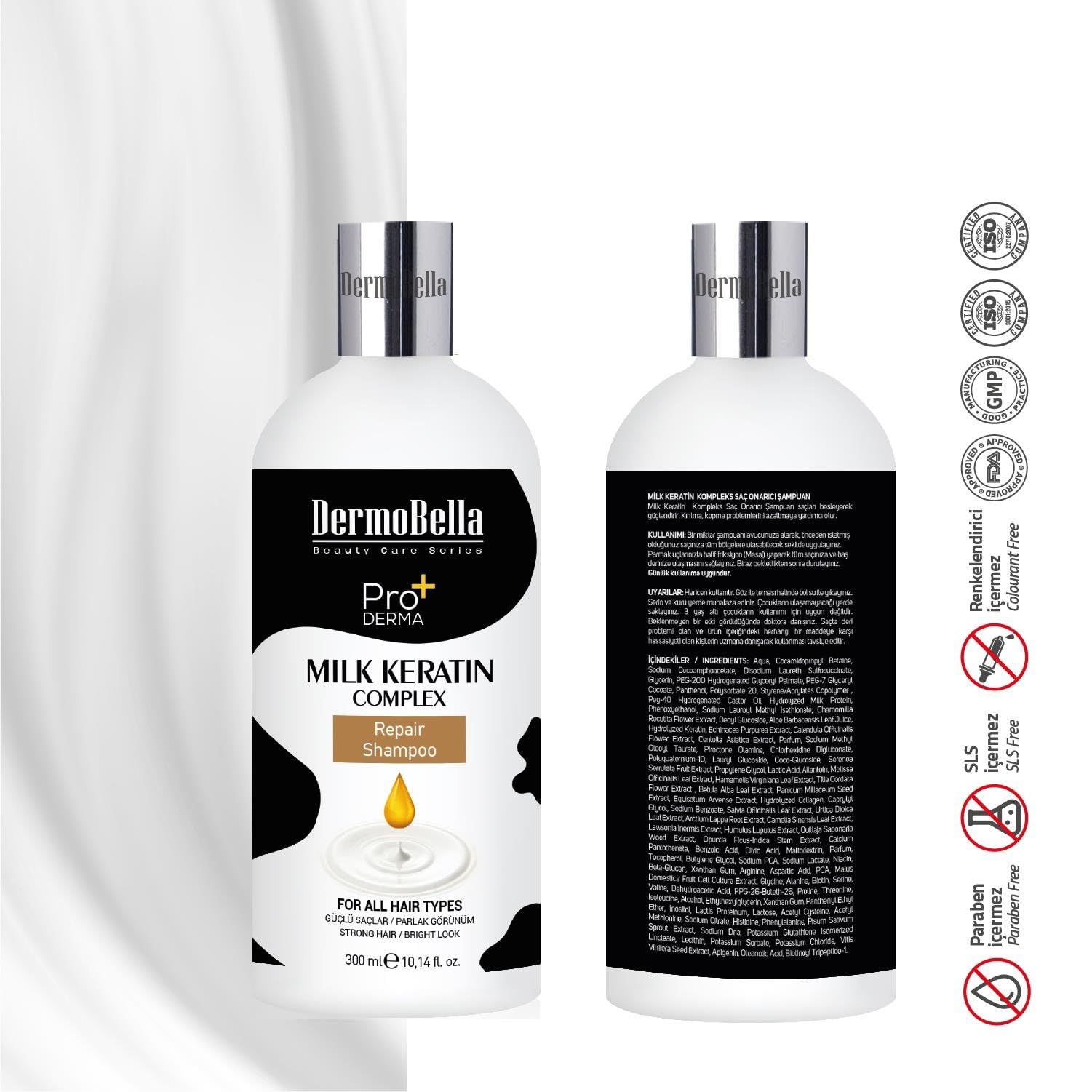 Шампунь Dermobella Milk Keratin Complex 300 мл, фото №7 Шампунь Dermobella Milk Keratin Complex 300 мл, фото №7