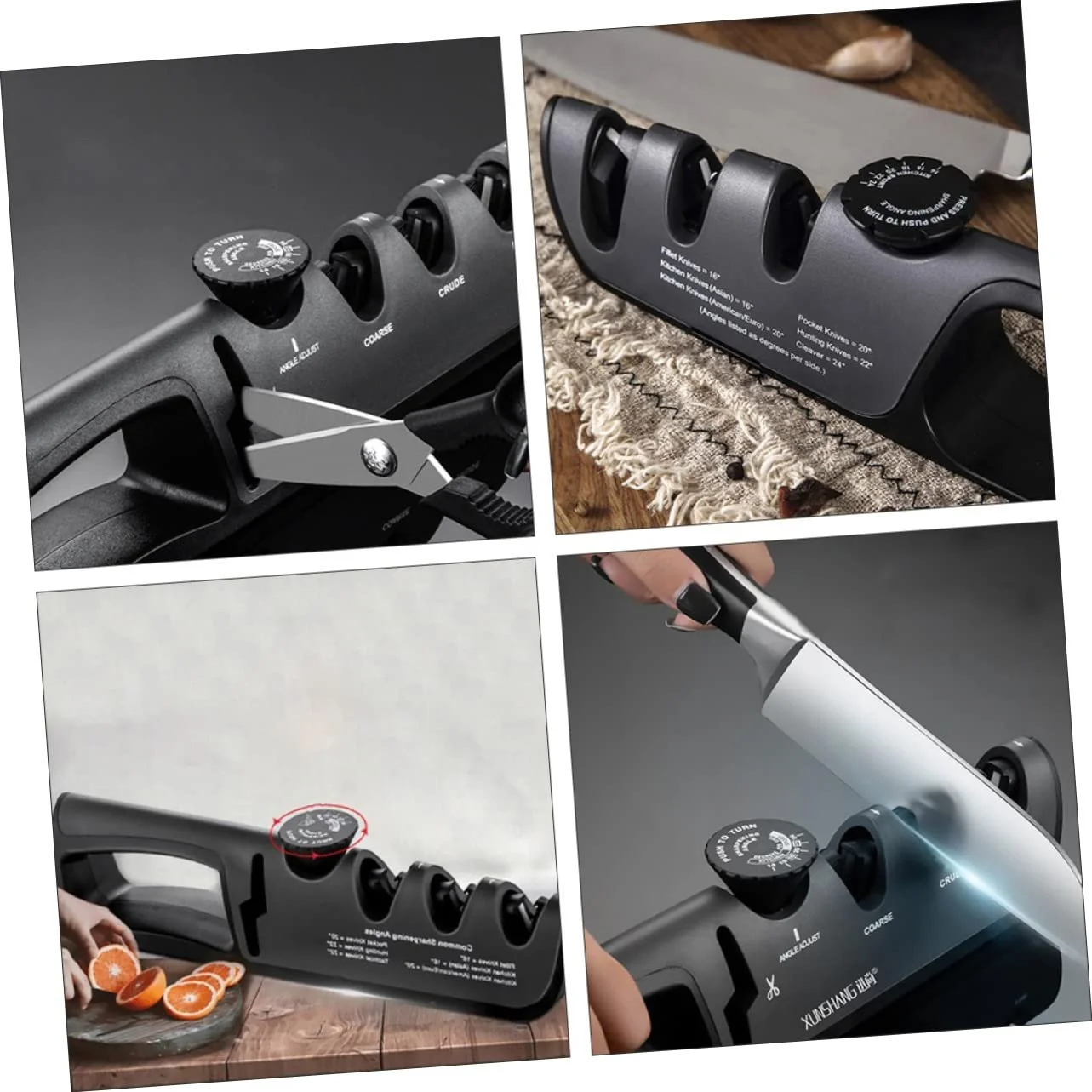 Точилка для ножей Mobestech ручная ABS черная, фото №6