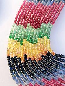Бусины из натурального драгоценного камня, граненые рондели 2.5-3.5 мм, нить длиной 40 см бусины из драгоценных камней для ожерелья, браслета synthetic.ua - Фото 1