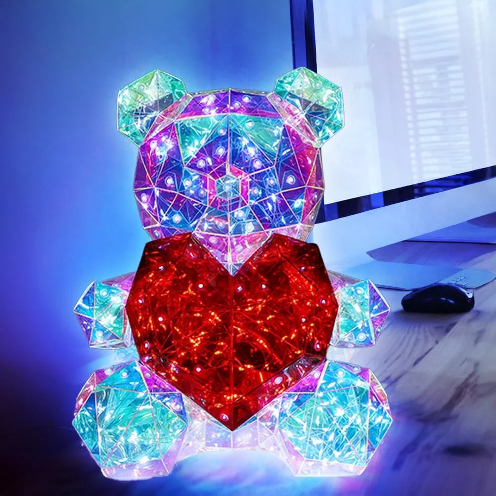 Настольная лампа GLOBO Медведь LED 0.03 Вт 8000 К 30 см Прозрачный красный, фото №3