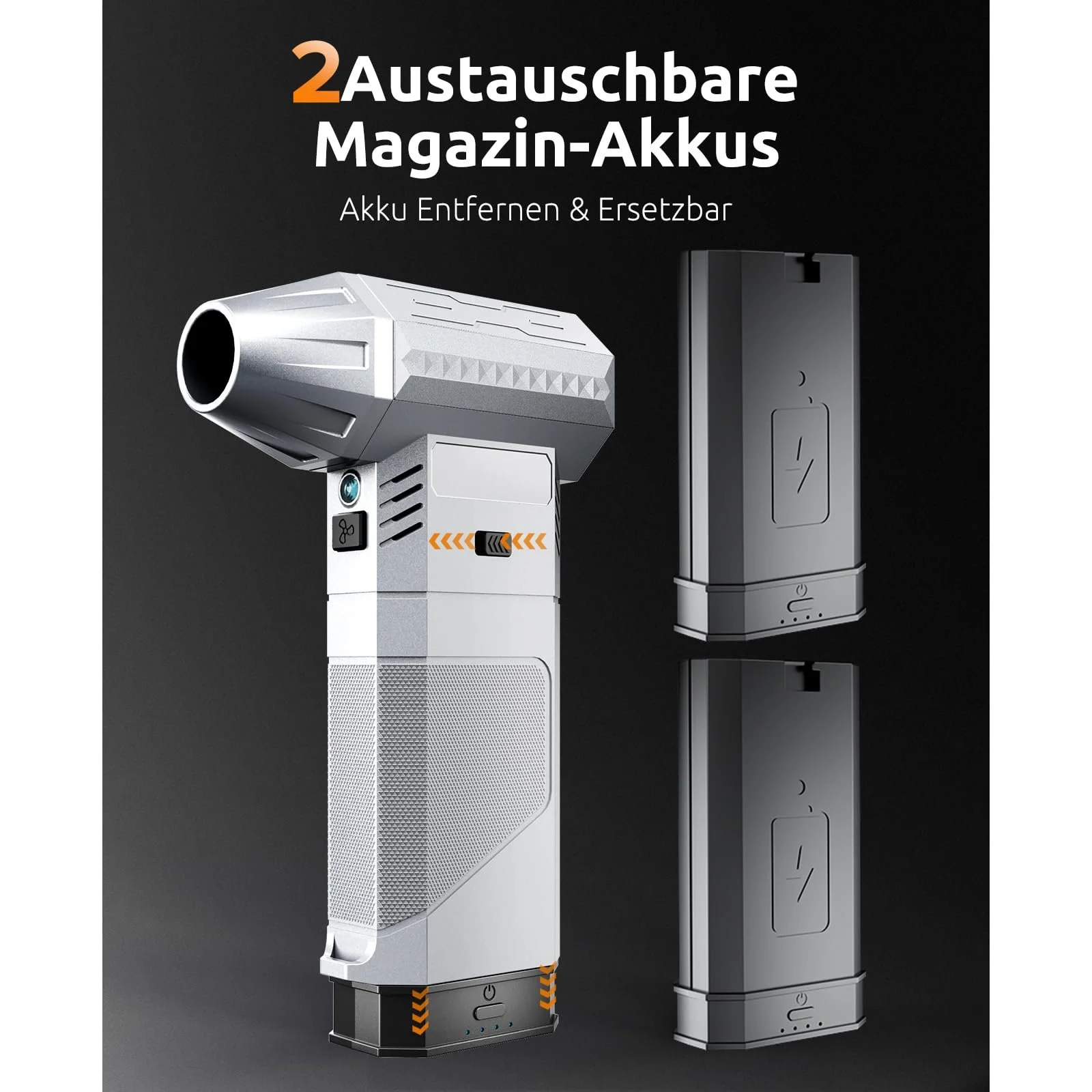 Электрическая воздуходувка F3 220 Вт 223 MPH 8000 mAh 3 скорости LED, фото №2