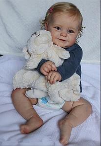 Лялька Zero pam 24 Inch Smiling Reborn Doll Дівчина Реалістична Силіконова Лялька з Блондинистим Волоссям Видимими Венами на Шкірі - Фото 1