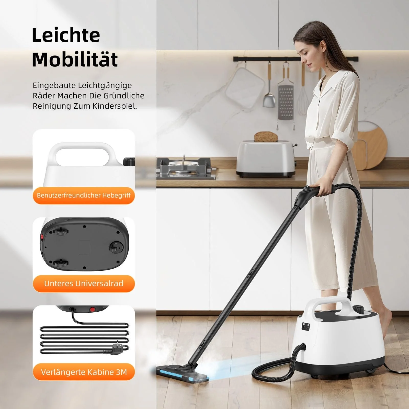 Пароочисник універсальний 16 аксесуарів 52 oz резервуар, фото №4