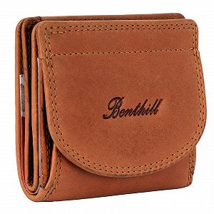 Кошелек Benthill Маленький из Натуральной Кожи RFID | Венская Шкатулка из Натуральной Кожи для Женщин и Мужчин | Мини-Кошелек с Подарочной Коробкой, коричневый - Фото 1