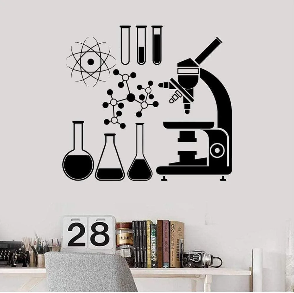 Наклейка на стіну PVC Microscope Science Chemistry School Art 57 x 62 см, фото №1 Наклейка на стіну PVC Microscope Science Chemistry School Art 57 x 62 см, фото №1