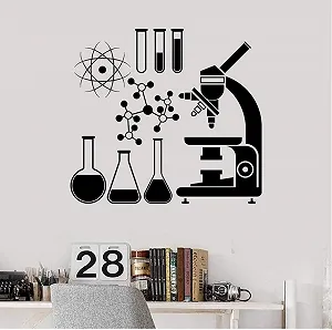 Наклейка на стіну PVC Microscope Science Chemistry School Art 57 x 62 см - Фото 1