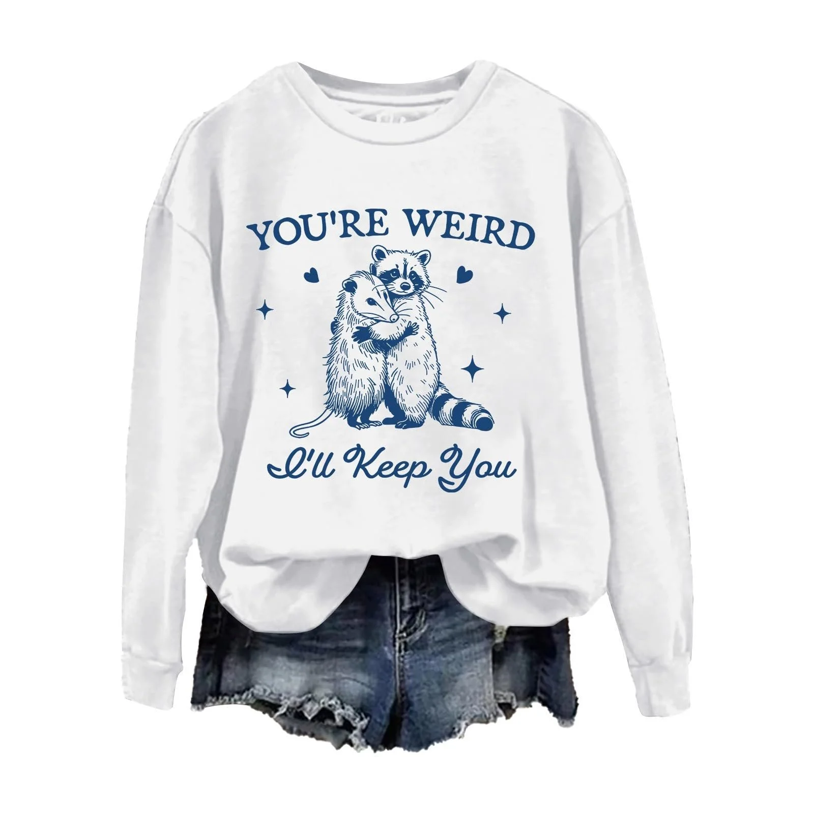 Женский Пуловер Обычный Свободный Свитшот Модный С круглым вырезом Без капюшона с принтом Голова Санты, фото №2