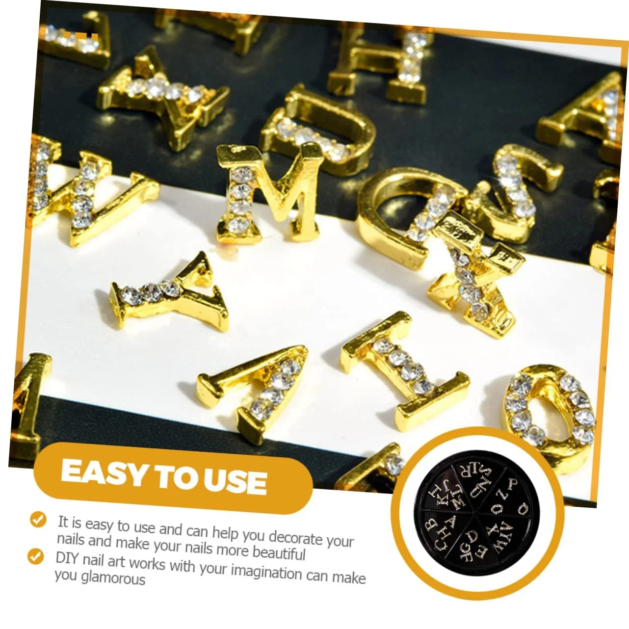 Украшения для ногтей Алфавит Beavorty 52шт., подвески для маникюра с буквами, металлические, фото №4 Украшения для ногтей Алфавит Beavorty 52шт., подвески для маникюра с буквами, металлические, фото №4