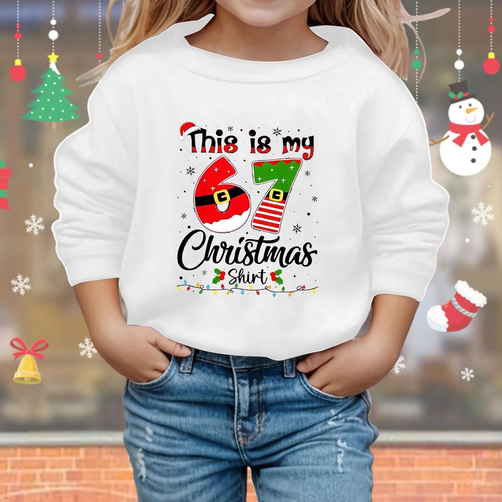 Дитячий світшот з принтом літер, круглий виріз, довгі рукава, фото №3