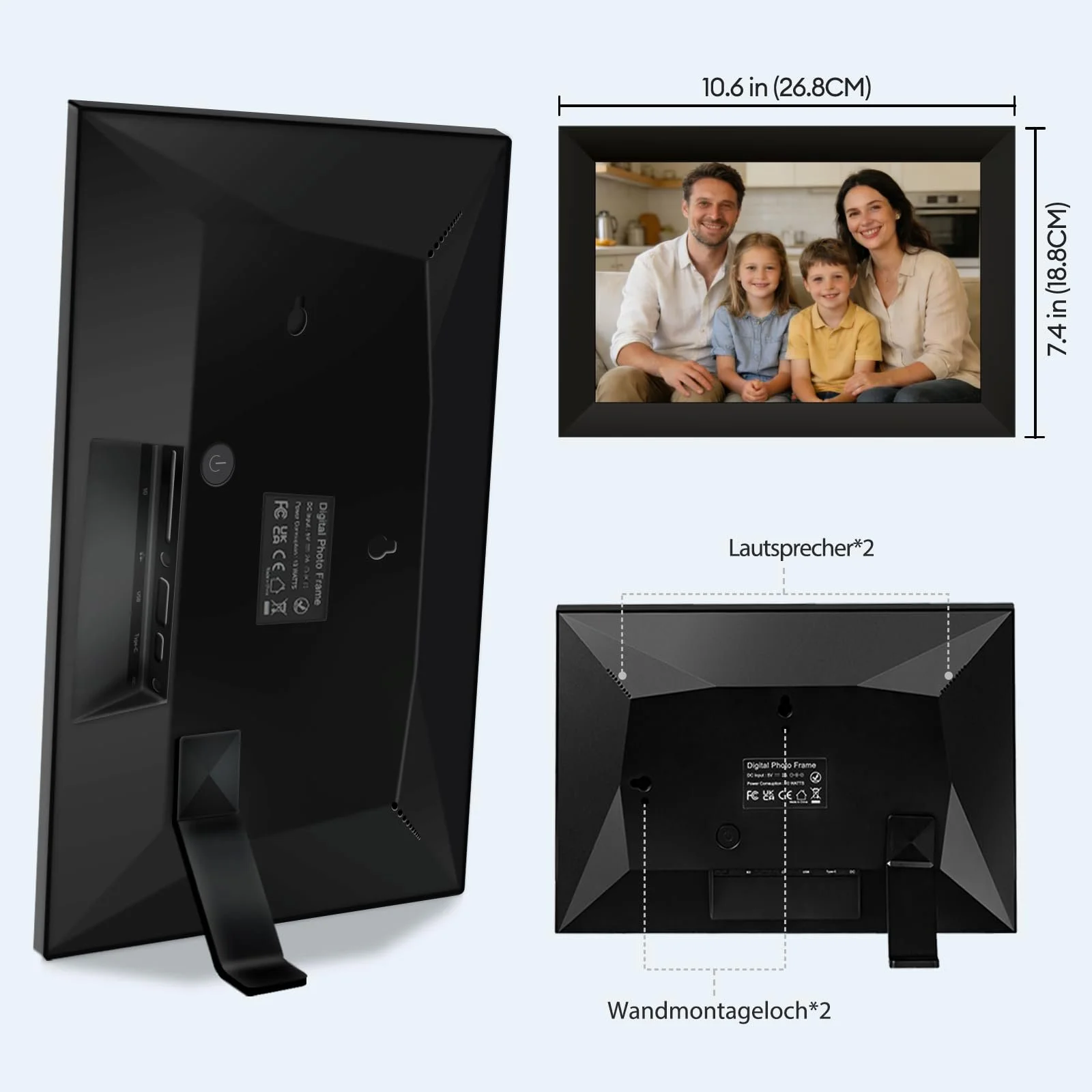 Цифровая фоторамка Frameo 10.1 дюйма 1280 x 800 HD IPS Wi-Fi 32 ГБ, фото №8