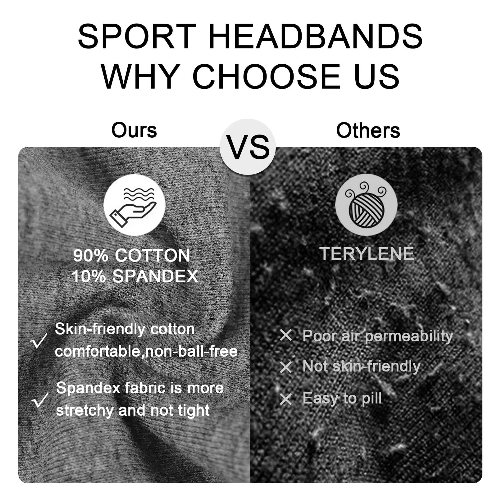 Спортивна пов'язка на голову Blooms Жіноча Бавовняна, фото №4