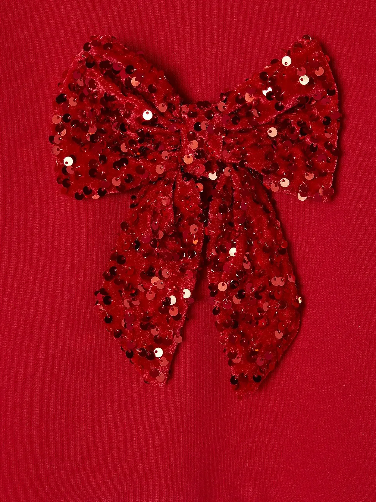 VERTBAUDET Толстовка для девочки Рождественский бант с пайетками, фото №3