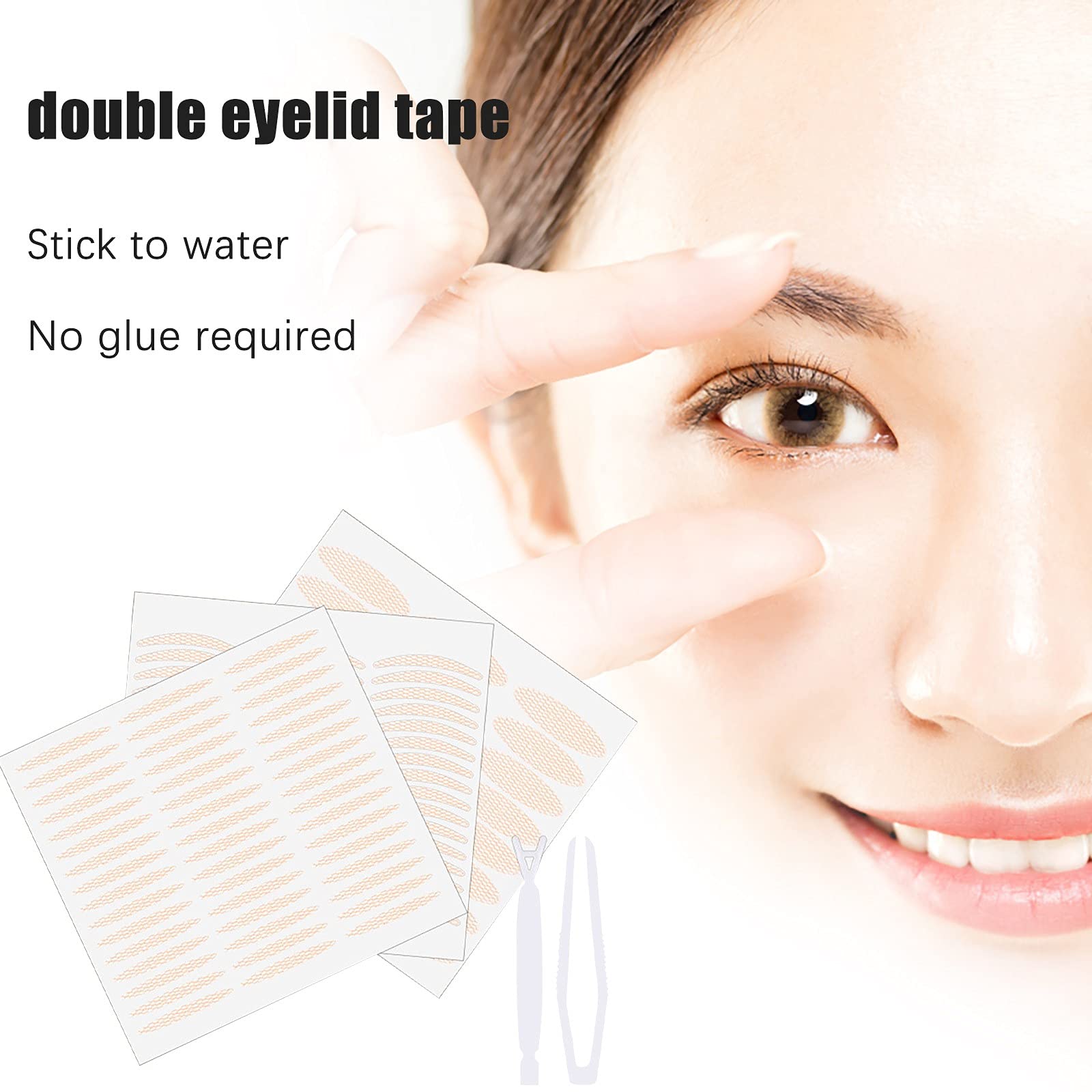 Стікери DiaRom 240 Pairs Invisible Double Eyelid Band Double Slip Lid Tapes Eyelid Tape Waterproof Eyelid Sticker з 1 вилочкою, колір шкіри, фото №2