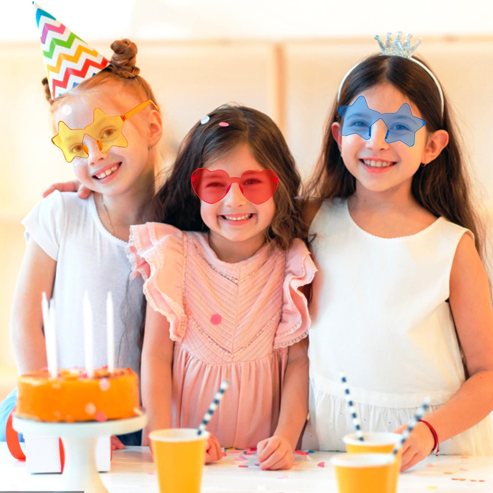 Сонцезахисні окуляри RISVOWO Набір 14 шт. Серце і зірка Різнокольорові, фото №6