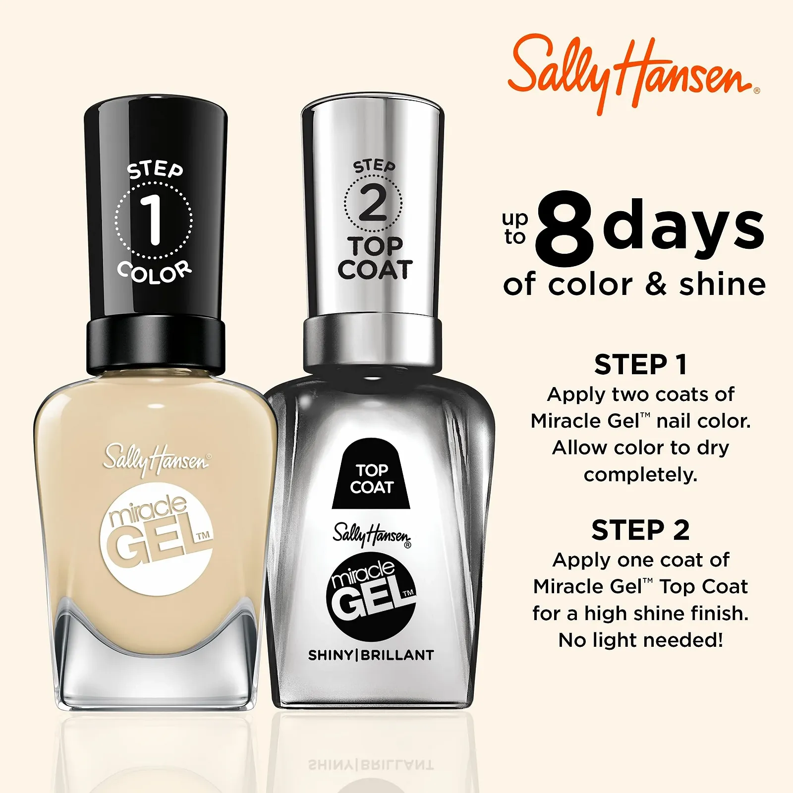 Гель-лак Sally Hansen Miracle Gel 771 Sun-shower, фото №5 Гель-лак Sally Hansen Miracle Gel 771 Sun-shower, фото №5