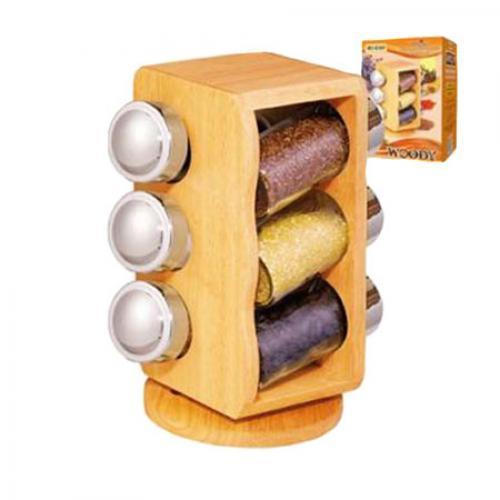 Набір для спецій на підставці Stenson Woody MS-0369 7 предметів, фото №2 Набір для спецій на підставці Stenson Woody MS-0369 7 предметів, фото №2