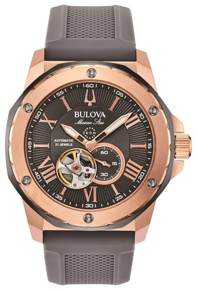 Механічний годинник Bulova 98A282, синій, ремінець, фото №1