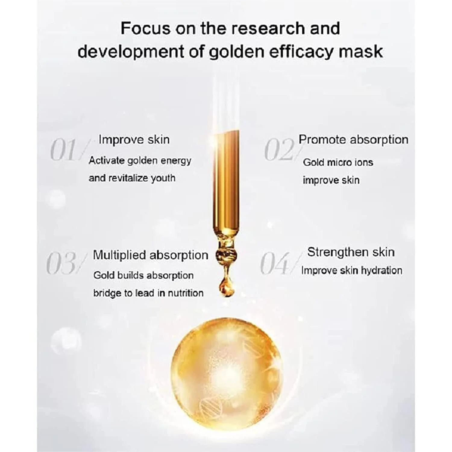 Маска для обличчя Huasurv Gold з ретинолом та зміїною отрутою, золота, антивікова (3 шт.), фото №6 Маска для обличчя Huasurv Gold з ретинолом та зміїною отрутою, золота, антивікова (3 шт.), фото №6