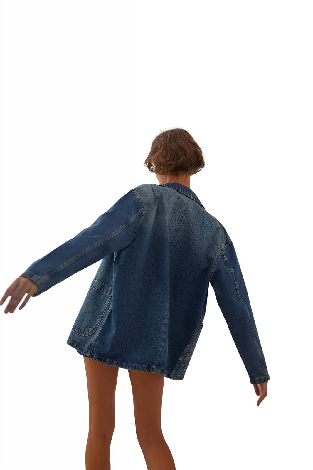 Джинсовая Куртка TRENDYOL Oversize Standard Plain, фото №6