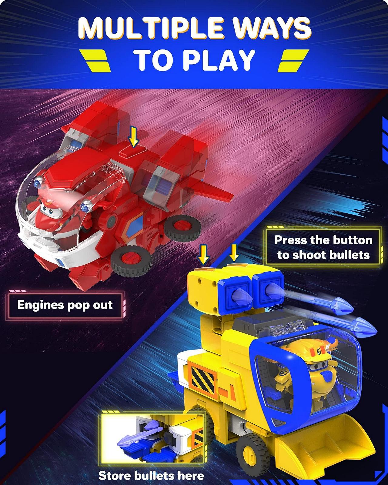 Фигурка-трансформер Super Wings New Robot Suit Donnie, 23 см, желтая, фото №5