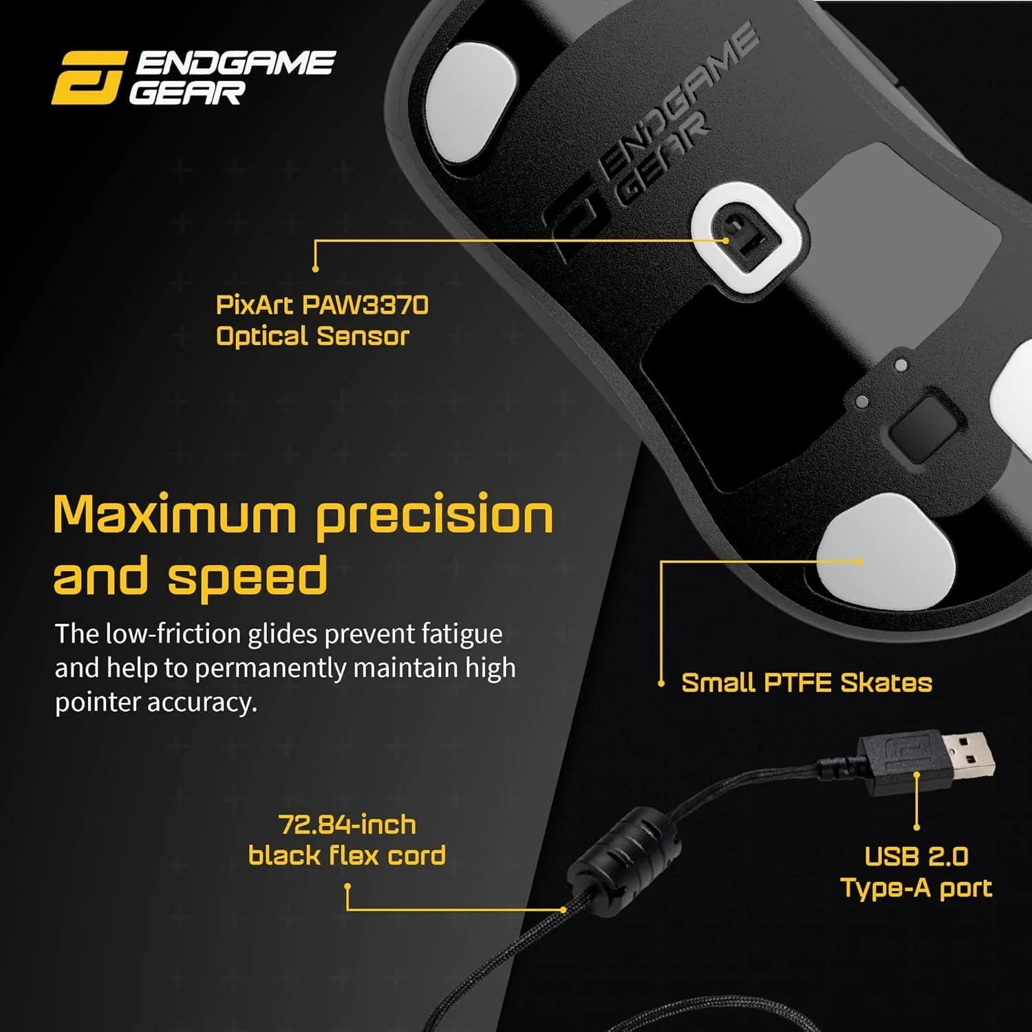 Провідна миша ENDGAME GEAR XM1r / 19 000 DPI / 6 кнопок / Dark Frost, фото №5 Провідна миша ENDGAME GEAR XM1r / 19 000 DPI / 6 кнопок / Dark Frost, фото №5