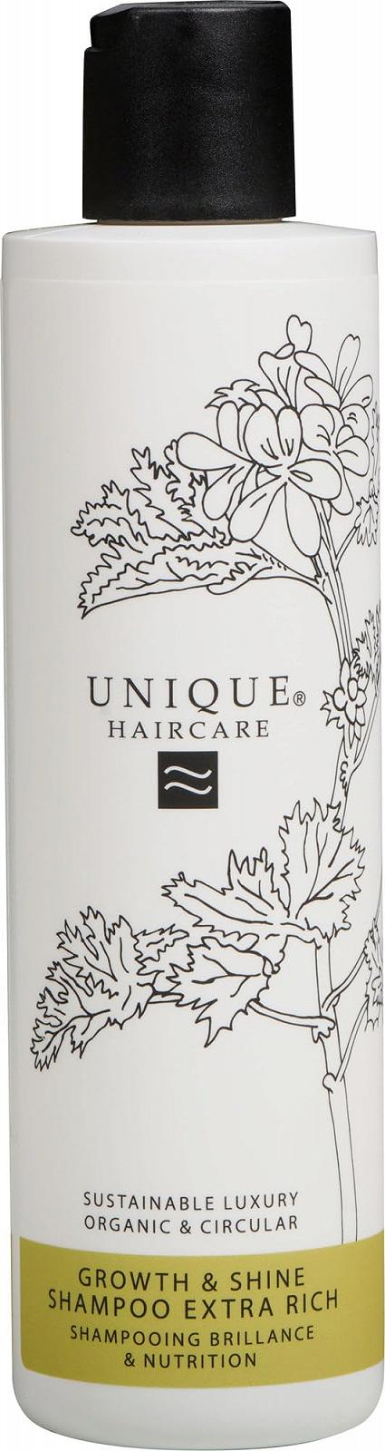 Шампунь Unique Haircare для роста и блеска волос Extra Rich для блеска и роста волос Organic & Fairtrade 250 мл, фото №1
