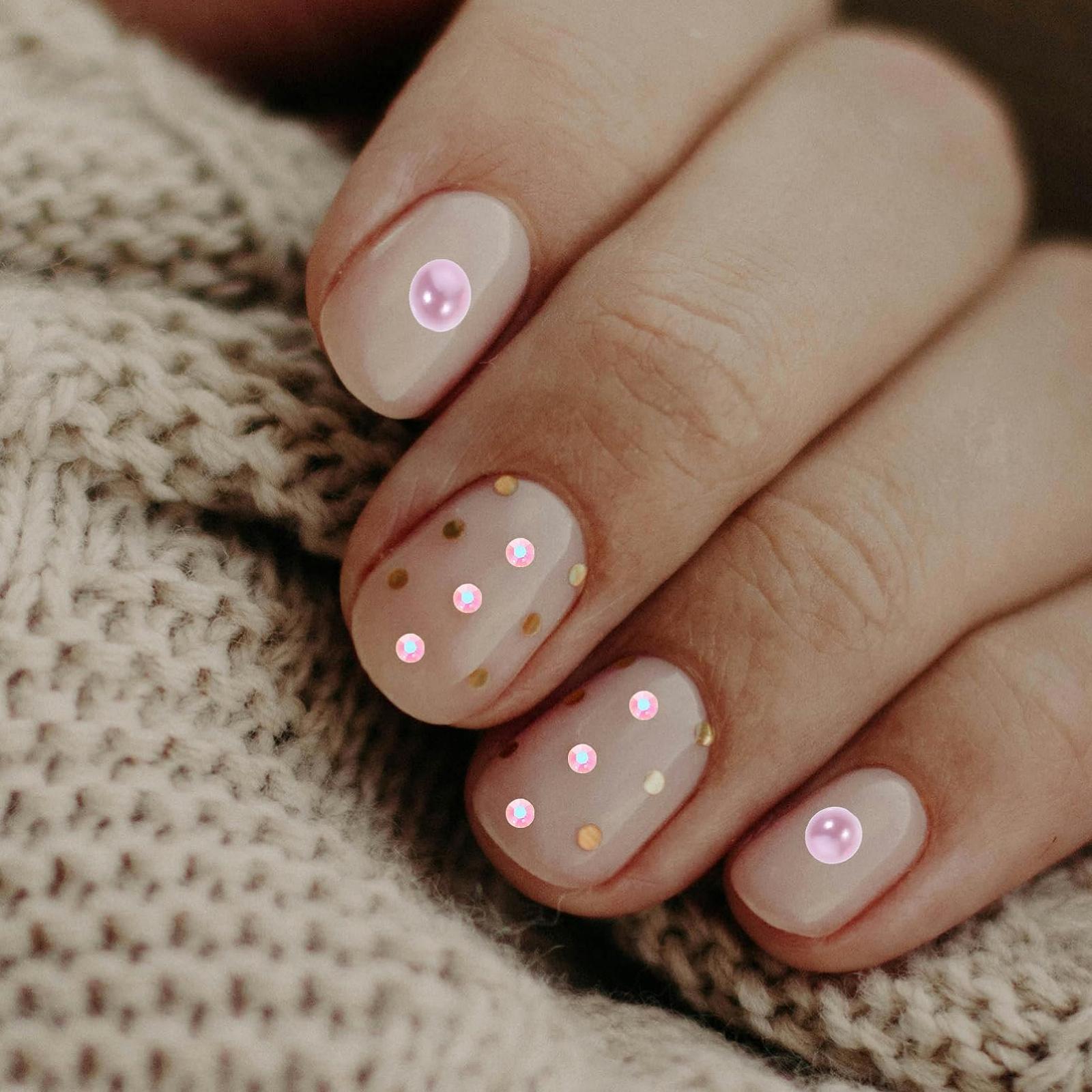 Украшения для ногтей Стразы и жемчуг ABS 60 г, плоская задняя часть, фото №7