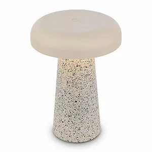 Светодиодная настольная лампа BRILONER беспроводная IP44 сенсорная диммируемая аккумуляторная 12 x 17 см Теплый травертин - Фото 1