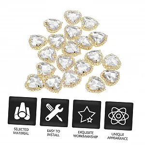 Пришивные стразы Стекло с четырьмя отверстиями Operitacx 20 x Камни для рукоделия Пришивные стразы Стекло Пришивные стразы с цапами Швейные аксессуары Сплав Одежда Кристалл synthetic.ua - Фото 1