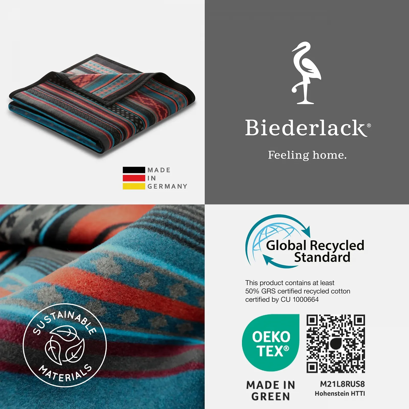 Плед Biederlack Fluffy Cuddly Tribal Mix I Зроблено в Німеччині I Oeko-Tex, фото №7