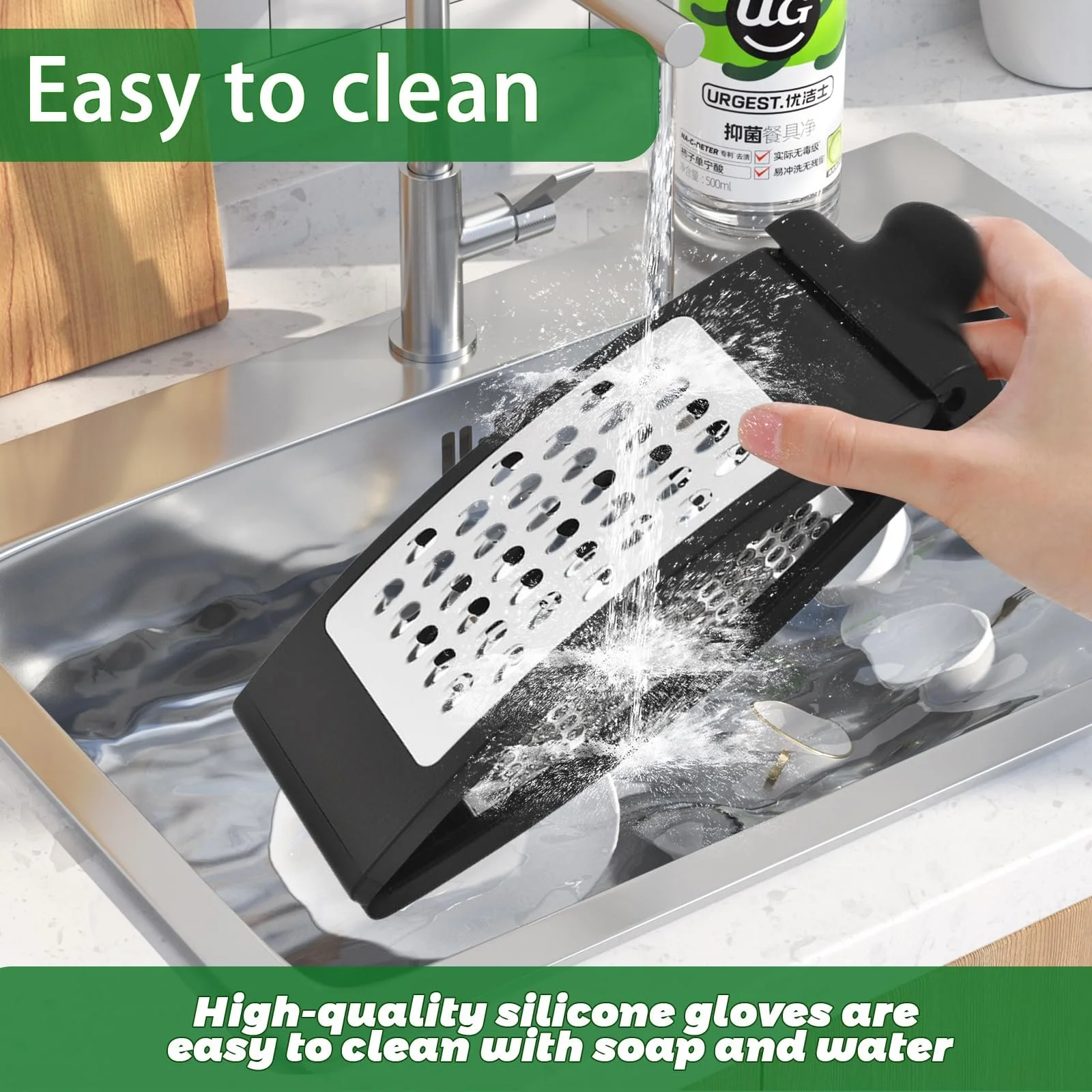 Терка Овочева складана з нержавіючої сталі з нековзною основою, фото №7