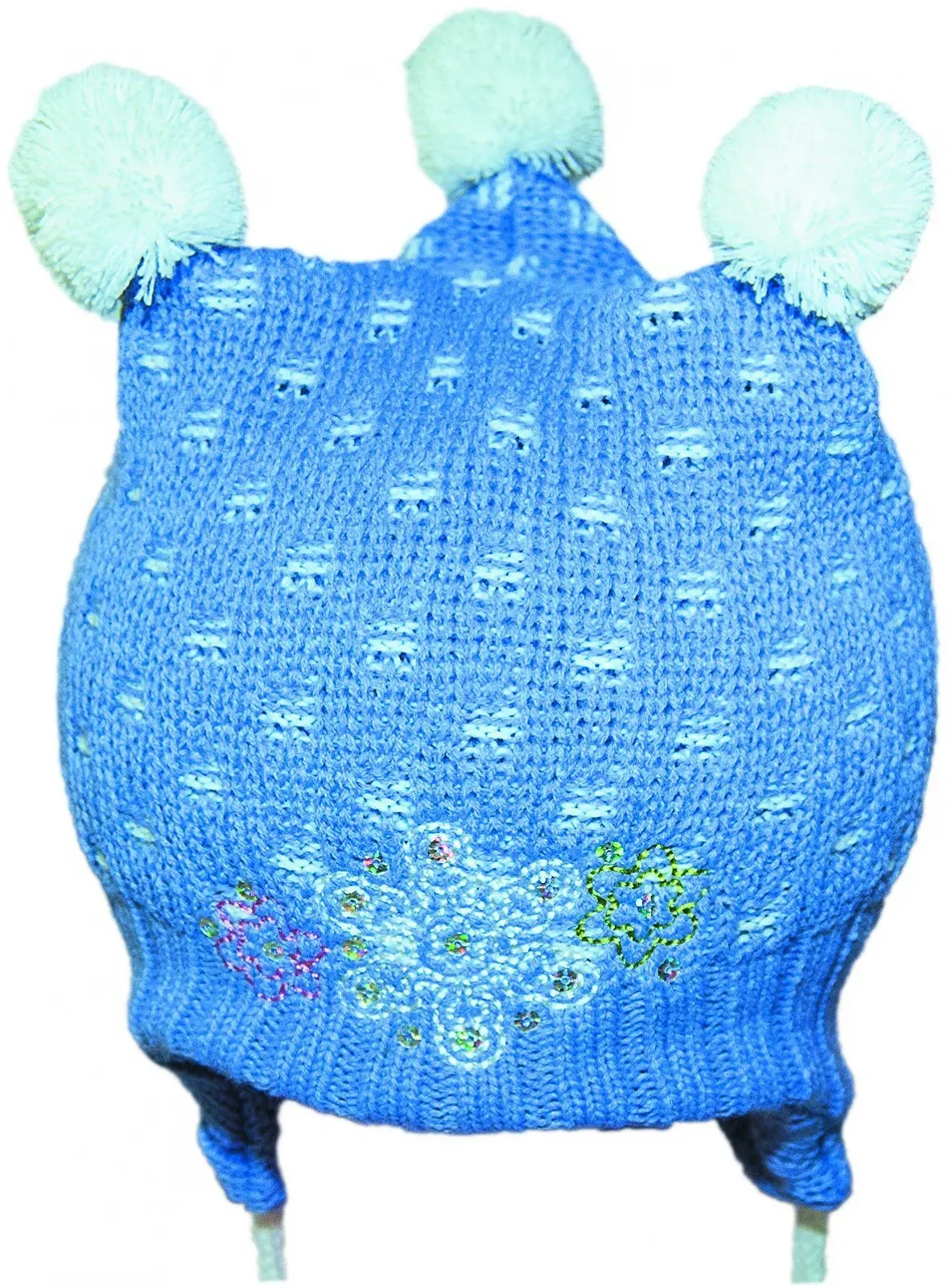 Детская шапка-бини с помпоном 48-52 см фиолетовая, фото №1 Детская шапка-бини с помпоном 48-52 см фиолетовая, фото №1