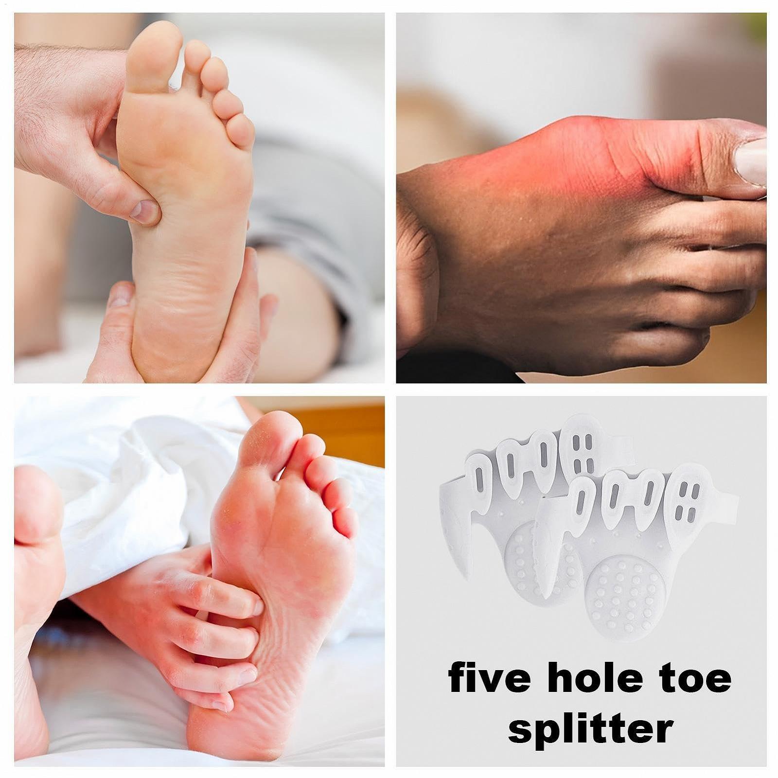 Роздільник для пальців Correct Toe, з п'ятьма отворами потовщена арка, масаж половинного розміру, фото №9