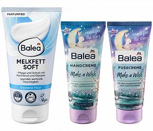 Набір для догляду за шкірою Balea: Зволожувальний крем для сухої шкіри з пантенолом, гліцерином, без запашників (150 мл) + Крем для рук Make a Wish (100 мл) + Крем для ніг Make a Wish (100 мл), 350 мл - Фото 1