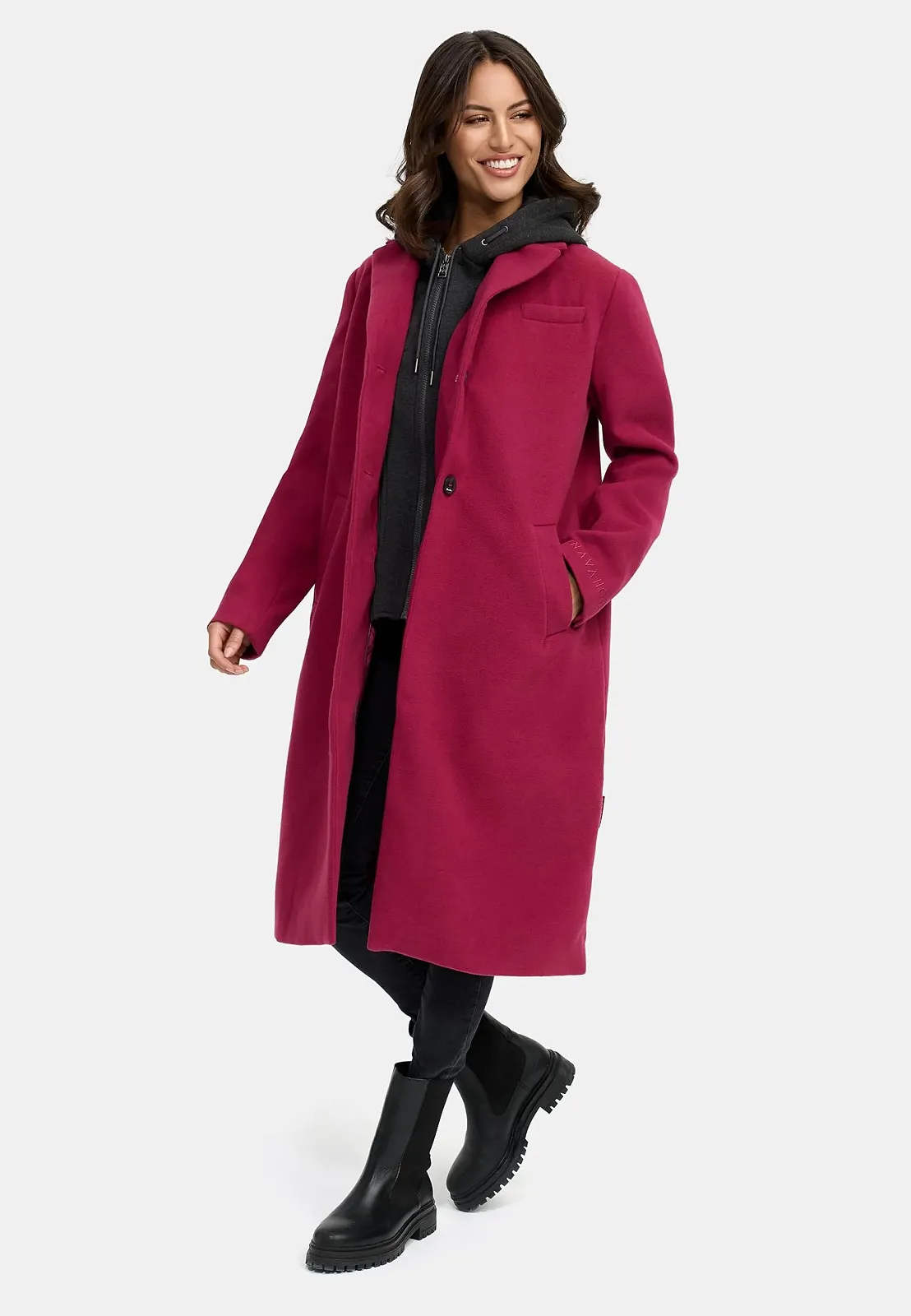 Пальто Navahoo Вовняне Довгий Тренч з Капюшоном, фото №7