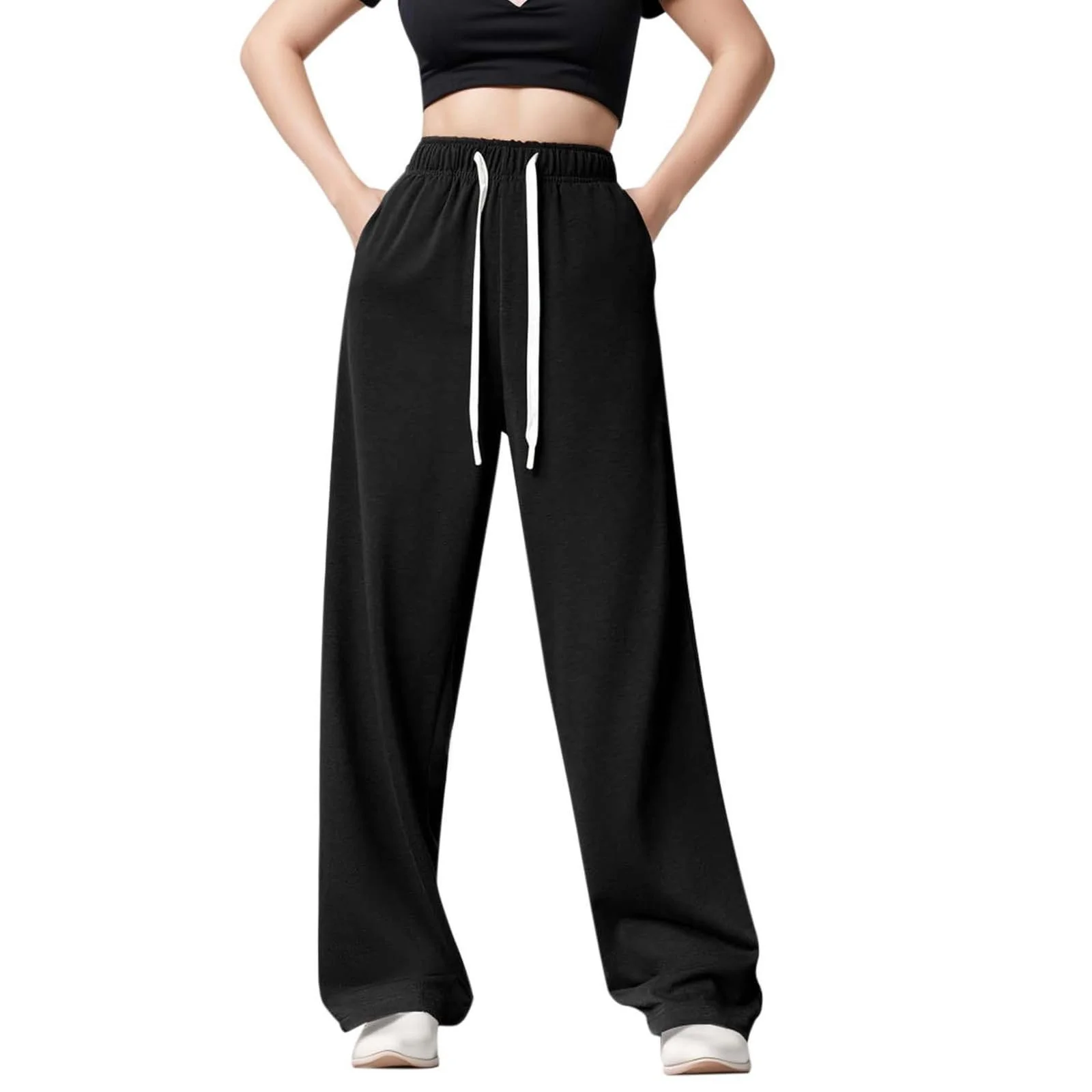 Брюки льняные GFPGNDFHG летние женские широкие до щиколотки, фото №3 Брюки льняные GFPGNDFHG летние женские широкие до щиколотки, фото №3