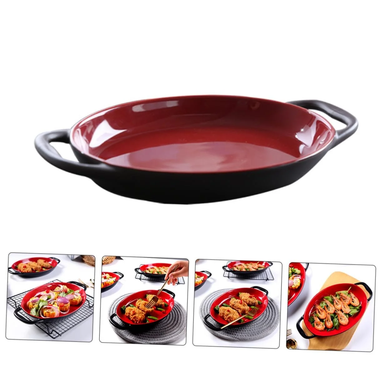 Форма для запікання керамічна VALICLUD з двома ручками, термостійка, фото №5