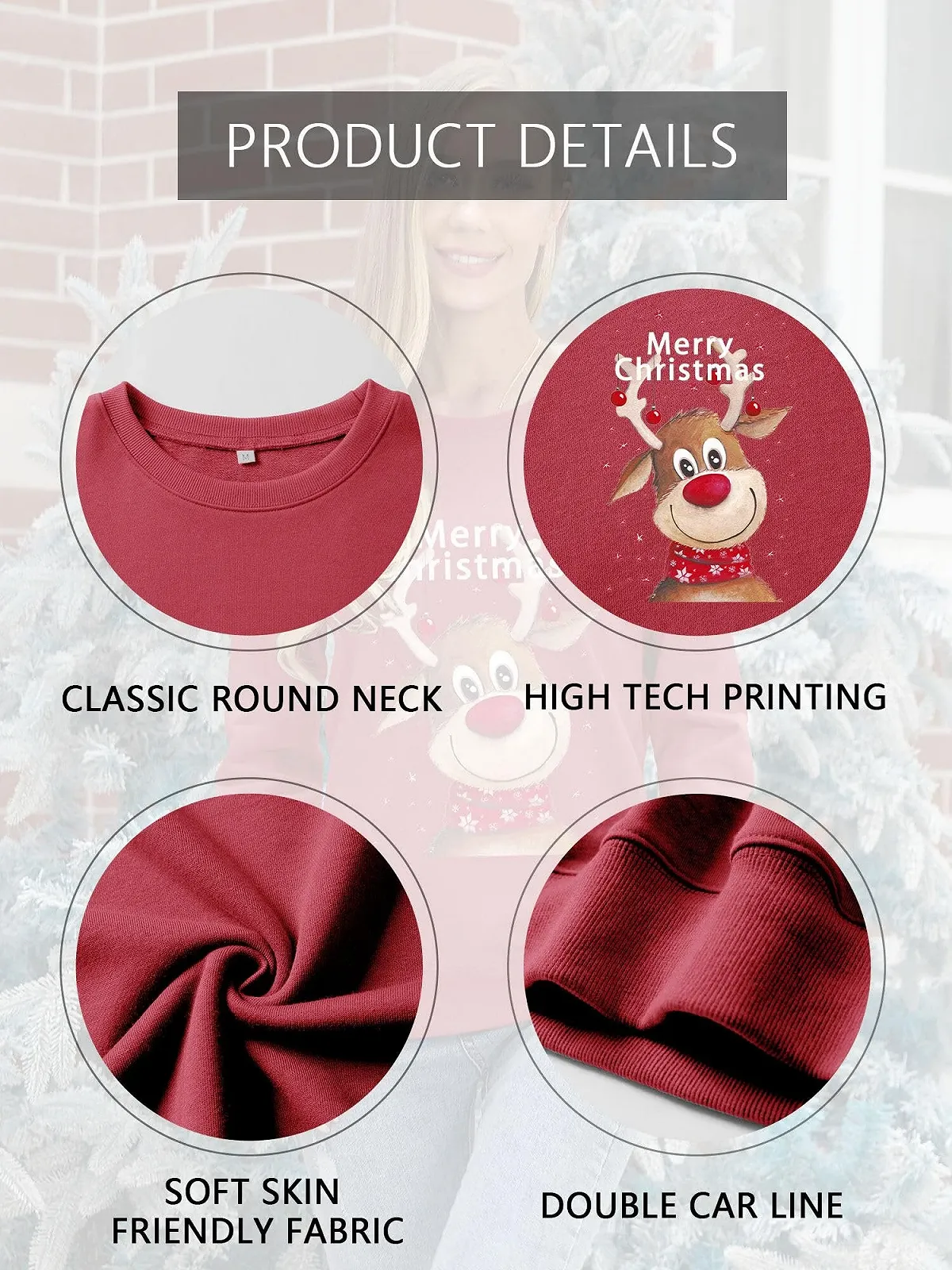 Різдвяний джемпер Dresswel Жіночий різдвяний світшот Merry Christmas, фото №5