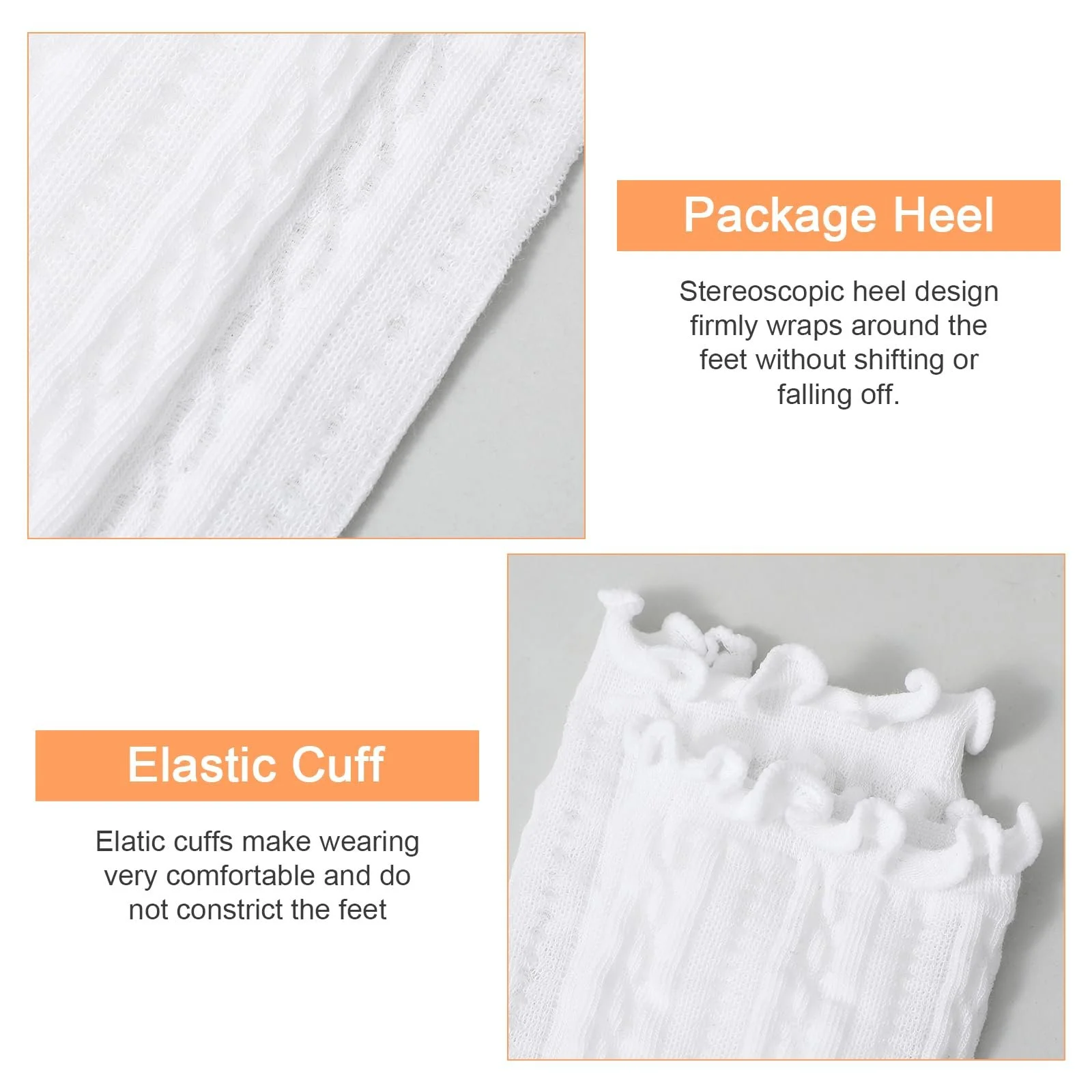 Шкарпетки з рюшами Білий/Чорний, 4 пари, фото №4