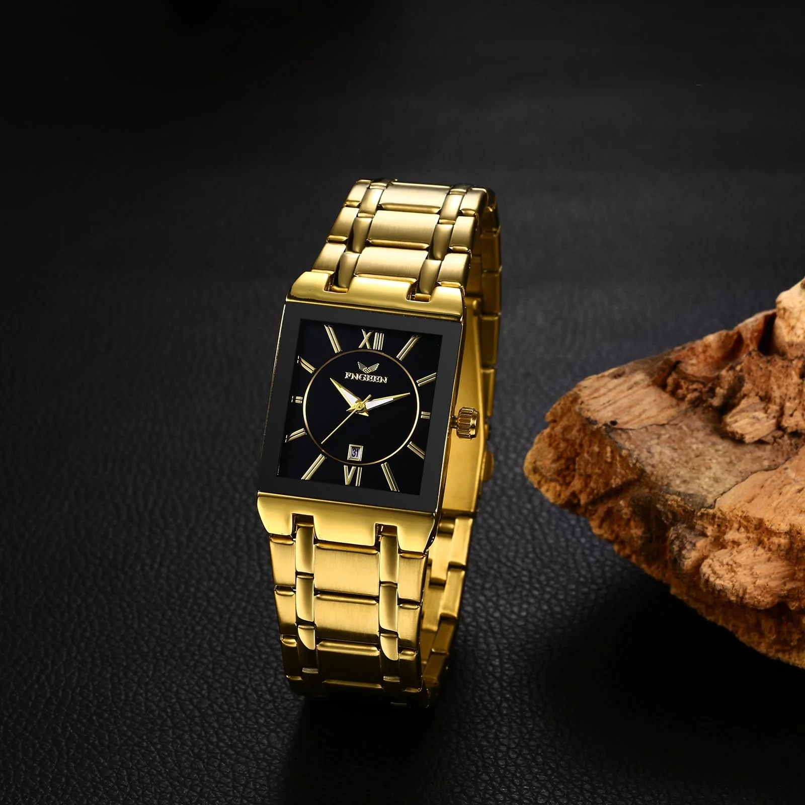 Годинник Silverora Чоловічий Прямокутний Кварцовий Аналоговий Водонепроникний 3ATM, фото №5