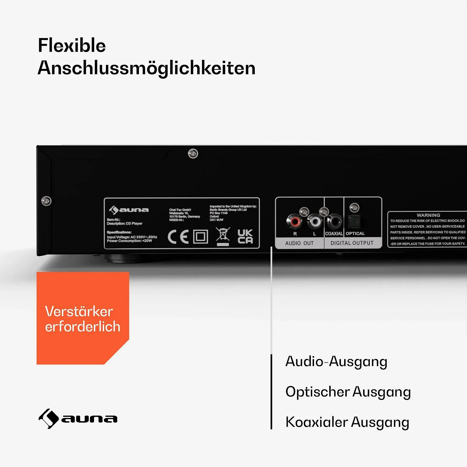CD-проигрыватель Auna Art22 HiFi Серебристый, фото №5