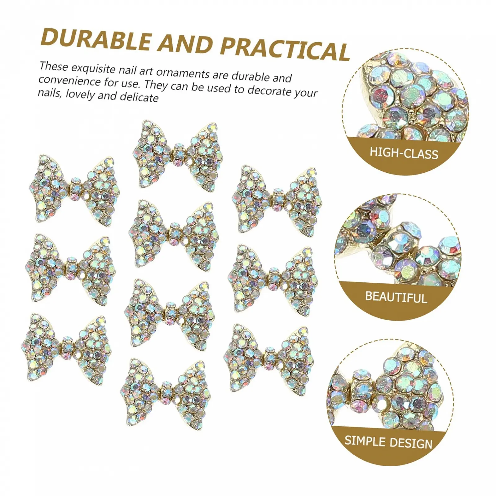 Прикраси для нігтів Бантик MERRYHAPY зі стразами для манікюру, фото №5