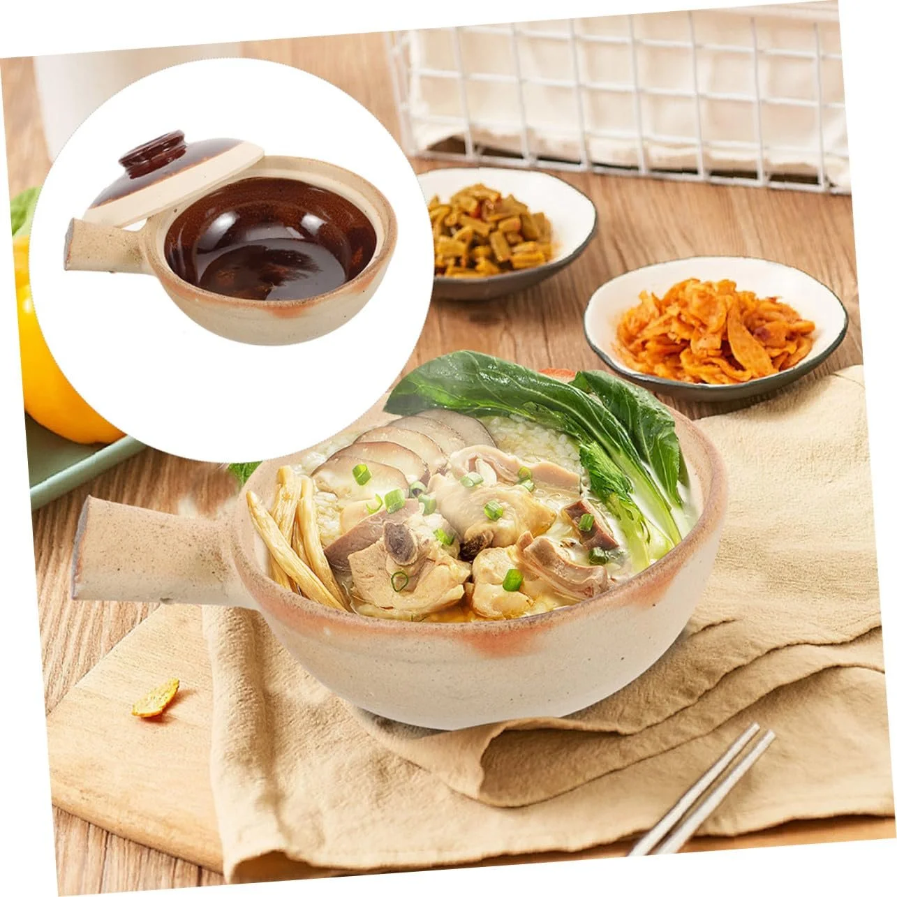 Ківш керамічний з кришкою антипригарний для смаження та тушкування, фото №5