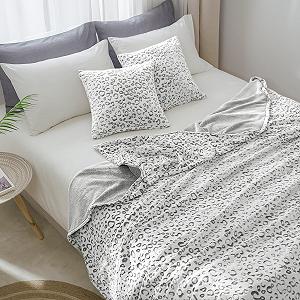 Покривало FY Fibre House Фланель Фліс Леопард Сірий, 130 x 150 см synthetic.ua - Фото 1
