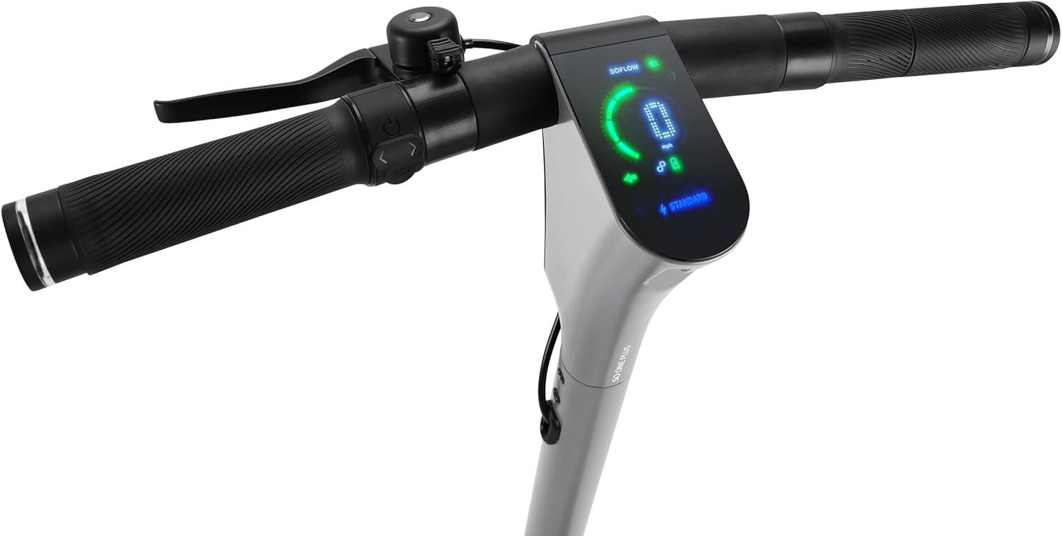 Электросамокат SOFLOW SO ONE+ / до 40 км запас хода / 500 Вт / 9" колеса / 120 кг нагрузка / 22 км/ч / Серебристый, фото №7 Электросамокат SOFLOW SO ONE+ / до 40 км запас хода / 500 Вт / 9" колеса / 120 кг нагрузка / 22 км/ч / Серебристый, фото №7