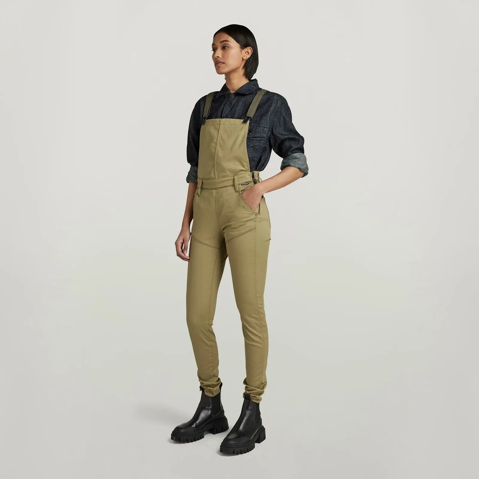 Жіночий комбінезон G-Star Worker Radar Dungaree Fresh Army Green - 27, фото №2