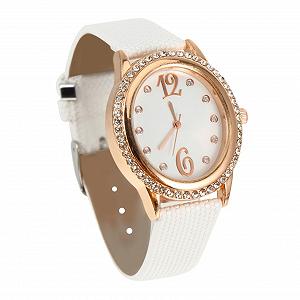 Часы OATIPHO Кварцевые серебристые для женщин, инкрустированные бриллиантами, браслет из нержавеющей стали, белый - Фото 1