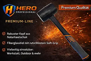 Молоток гумовий HERO Premium-Line 450 г Ø 60 мм чорний synthetic.ua - Фото 1